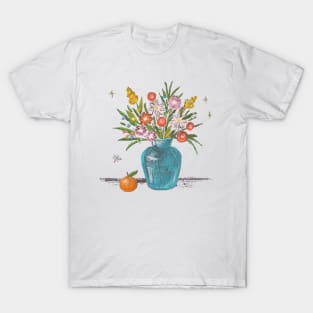 Flower Vase Hand Drawn T-Shirt